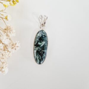 Colgante serafinita plata Oval