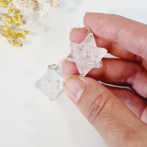 Colgante merkaba de cuarzo