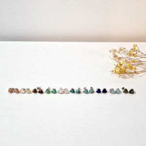 Pendientes boton plata corazón