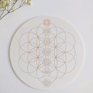 Base madera flor de la vida y chakras