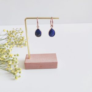 Pendientes aro lágrima Lapislazuli