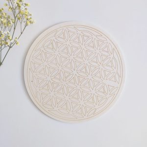 Base de madera flor de la vida