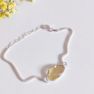 Pulsera plata citrino facetado