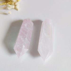 Punta biterminado de Cuarzo Rosa