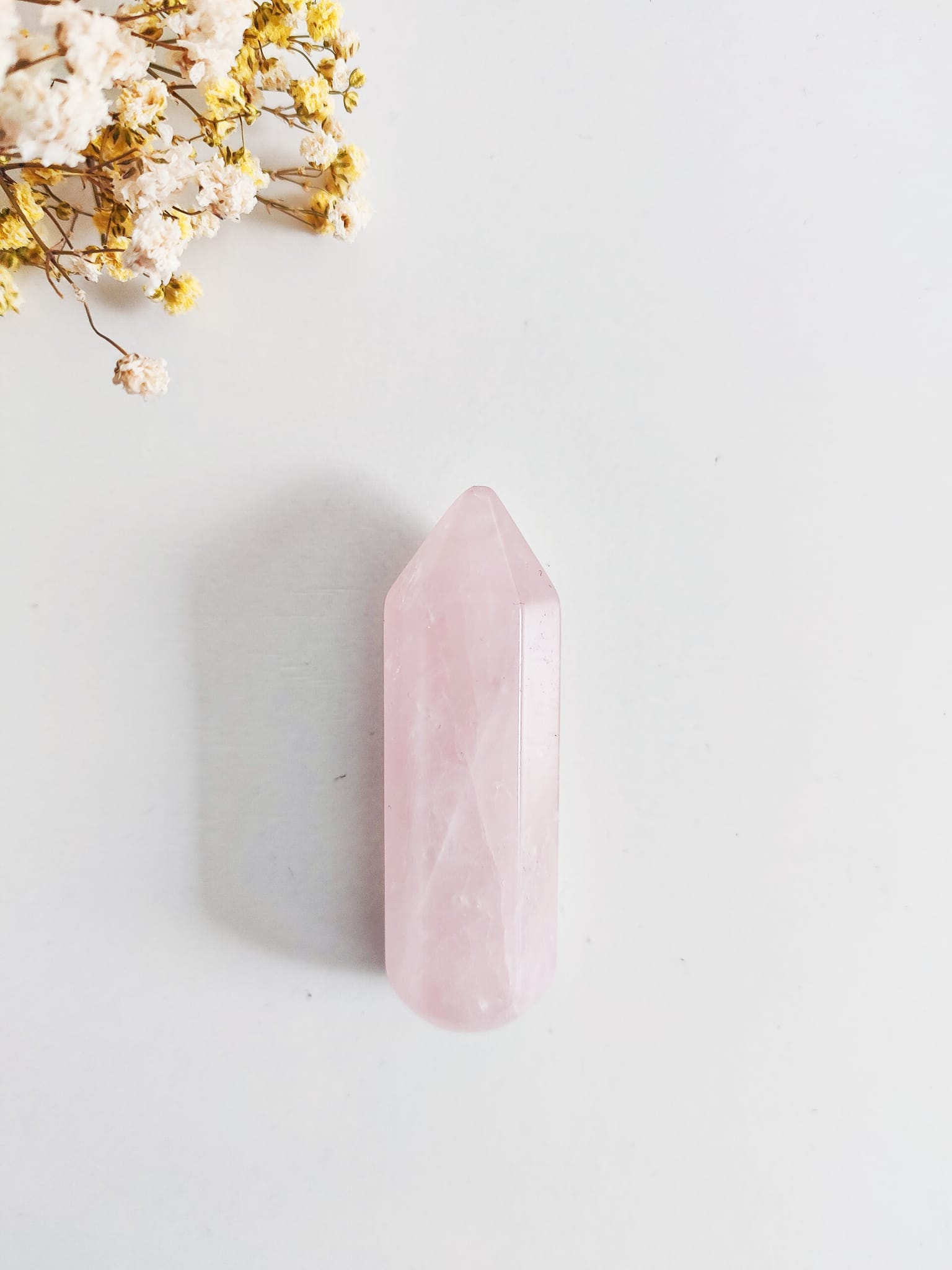 Masajeador lápiz de Cuarzo Rosa