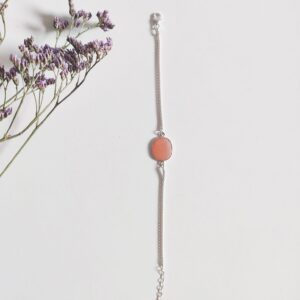 Pulsera plata Piedra sol facetado