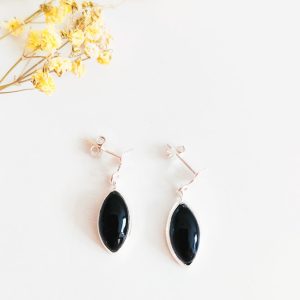 Pendientes Marquesa Obsidiana
