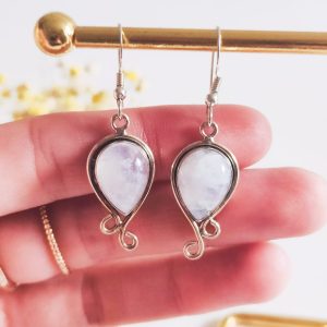Pendientes gota Aine Piedra Luna