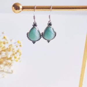Pendientes gota Devi Amazonita