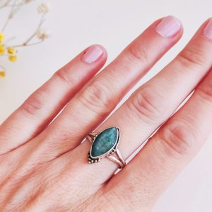 Anillo esmeralda princess plata