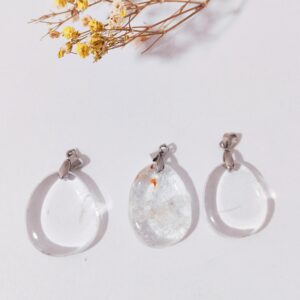 Colgante rodado plano Cuarzo Cristal