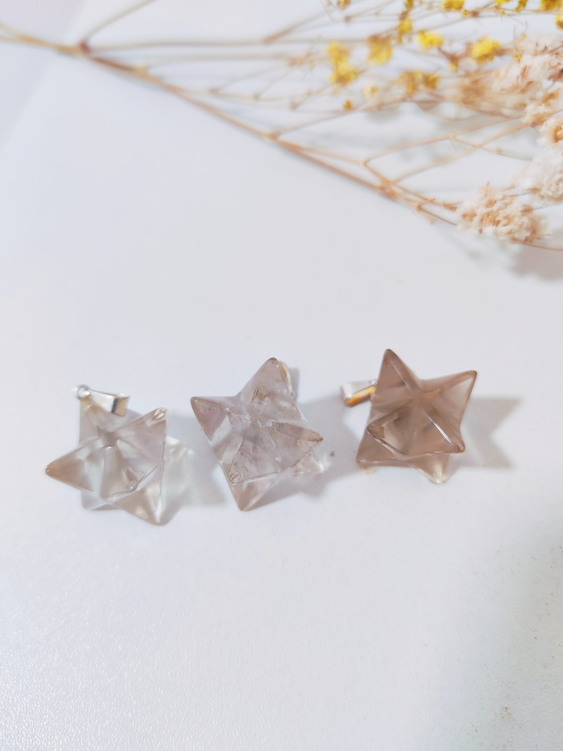 Colgante Merkaba cuarzo ahumado