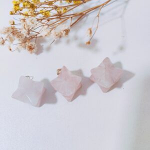 Colgante Merkaba cuarzo rosa